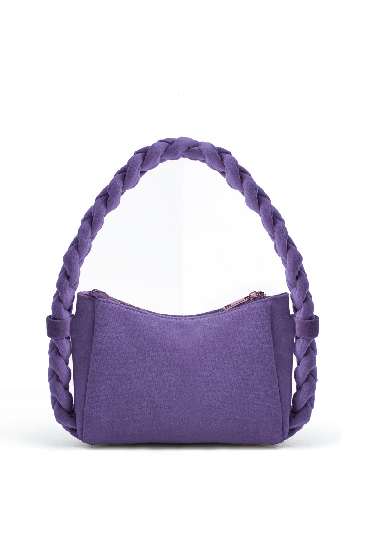 Braided Handle Shoulder Bag - Lilac