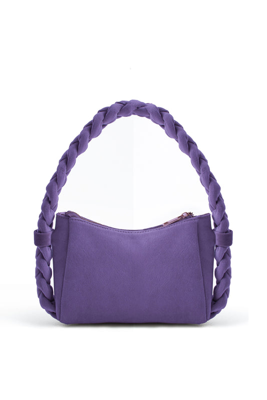 Braided Handle Shoulder Bag - Lilac