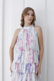 Womens Floral Tiered Maxi Dress