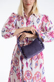 Braided Handle Shoulder Bag - Lilac