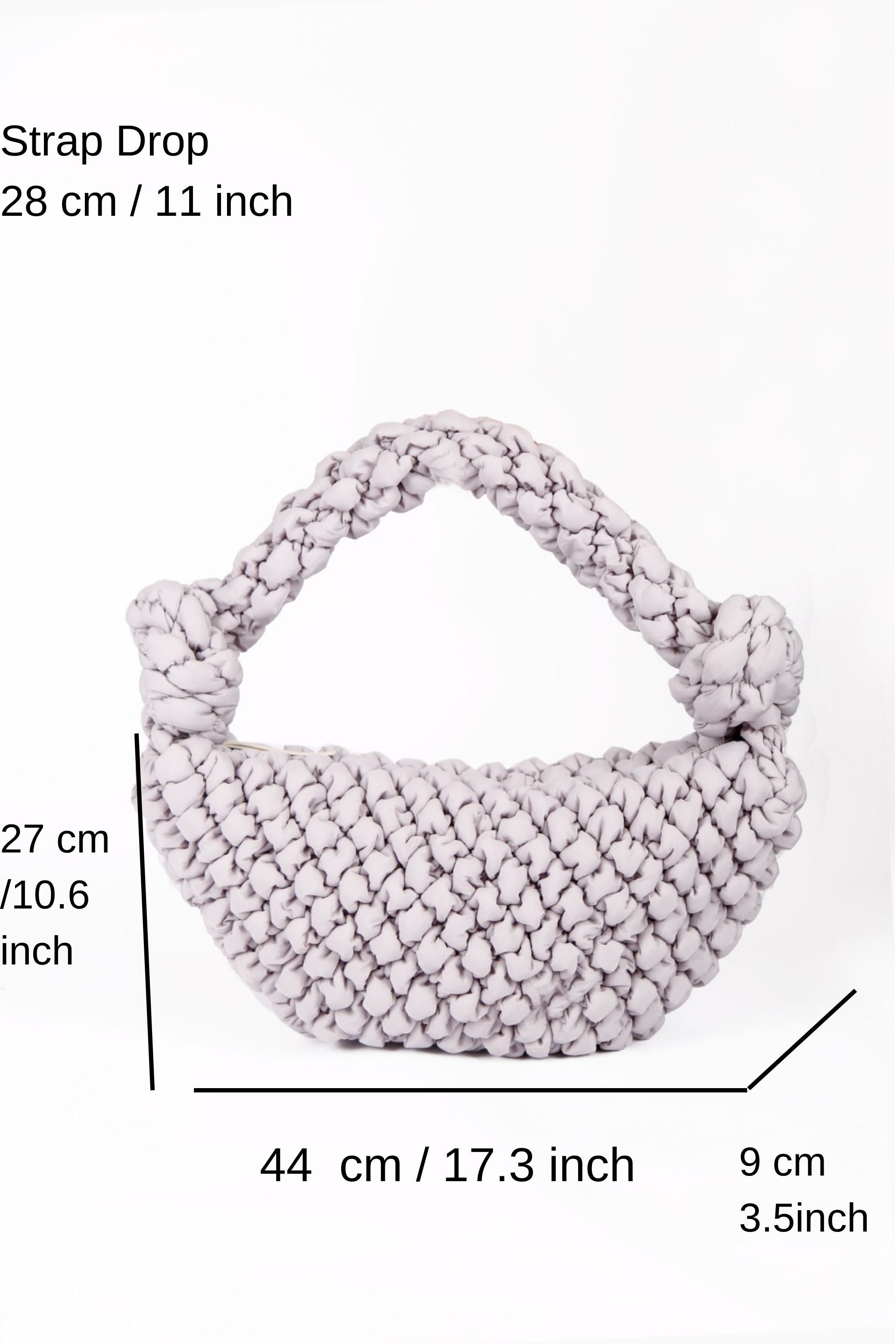 Puffy Quilted Lightweight Large Shoulder Bag - Grey