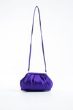 Satin Pouch Bag With Detachable Crossbody Strap - Purple