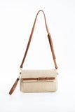 Woven Pu Leather Flap Closure Wristlet & Clutch&Crossbody  3-in-1 - Cream