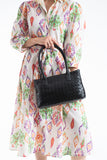 Braided Pu Leather Shoulder Bag - Black