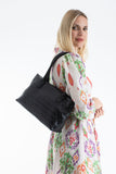 Braided Pu Leather Shoulder Bag - Black