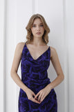 Women’s Abstract Rose Print Maxi Dress - Dark Navy