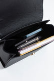 Pu Leather Top Handle Satchel Crossbody Bag - Black
