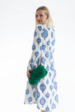Puffy Quilted Satin Clucth Bag with Detachable Crossbody Strap - Green