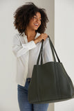 Pu Leather Weekend Bag  – 2 Pcs Set - Khaki