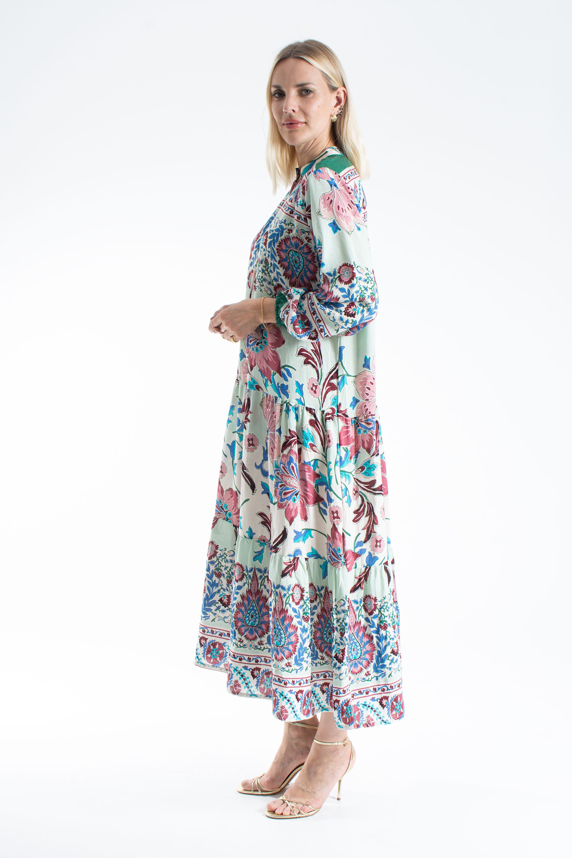 Womens Viscose Bohemian Floral Maxi Dress