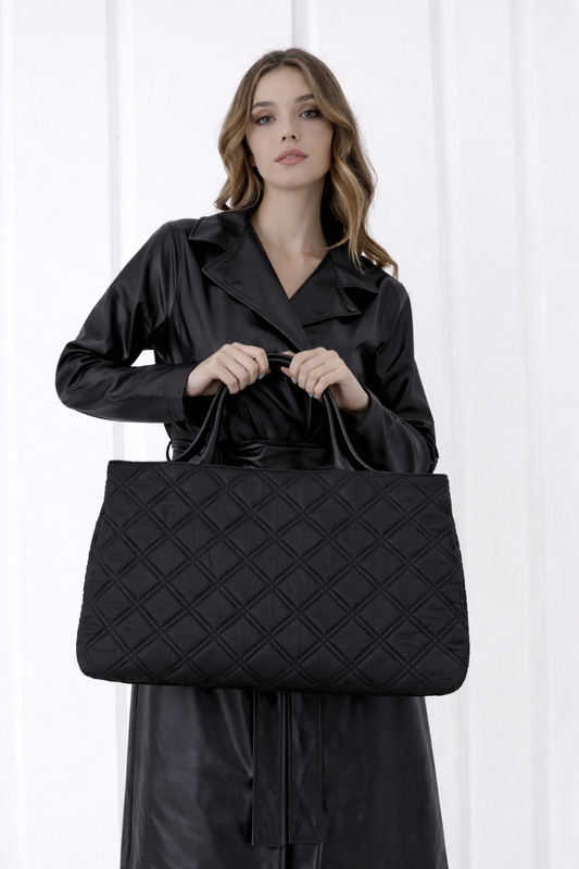 Quilted Weekend Bag - Black