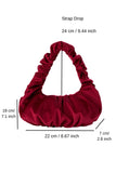 Pleated Shoulder Bag - Burgundy