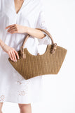 Woven Straw Tote Bag - Brown