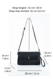 Woven Pu Leather Flap Closure Wristlet & Clutch&Crossbody  3-in-1 - Black
