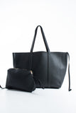 Pu Leather Weekend Bag  – 2 Pcs Set - Black