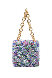 Recycelte gesteppte Handtasche – Lila
