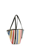 Striped Canvas Tote Bag - Multi-Coloured