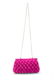 Pochette en satin matelassé - Fuchsia