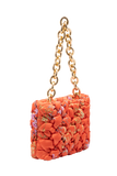 Recycelte gesteppte Handtasche – Orange