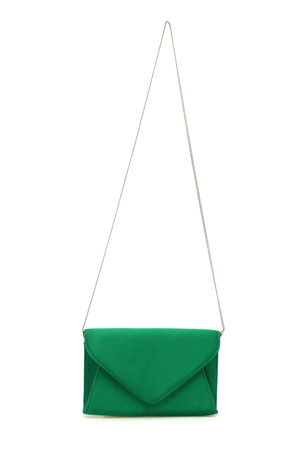 Recycled Satin Clutch Bag - Green