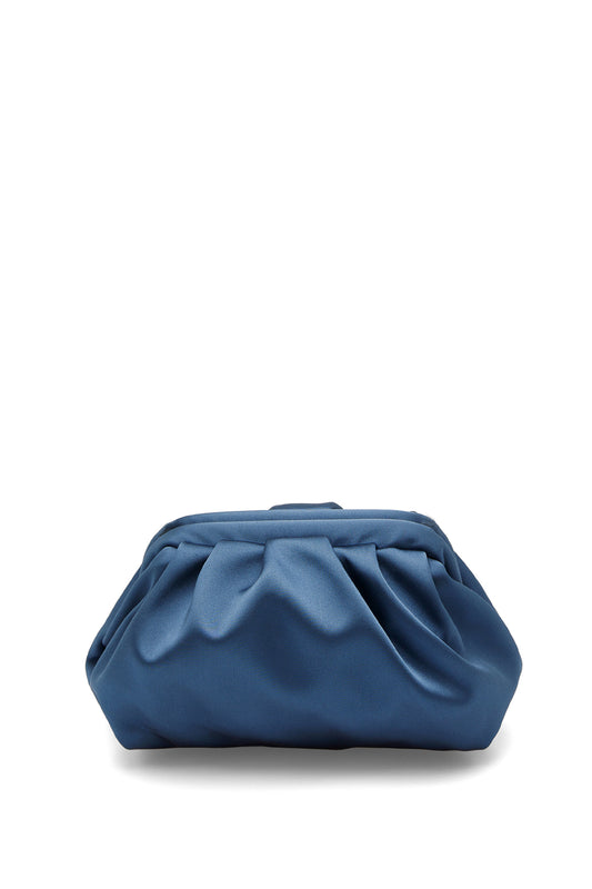 Sac bandoulière pochette en satin - Bleu