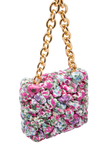 Recycelte gesteppte Handtasche – Flieder