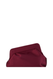 Asymmetrical Satin Clutch Bag - Burgundy