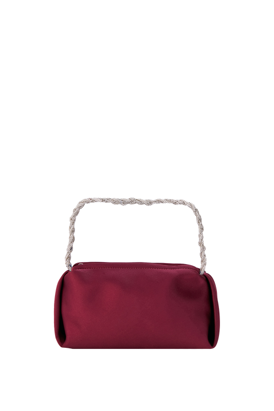 Recycled Satin Evening Bag - Burgundy