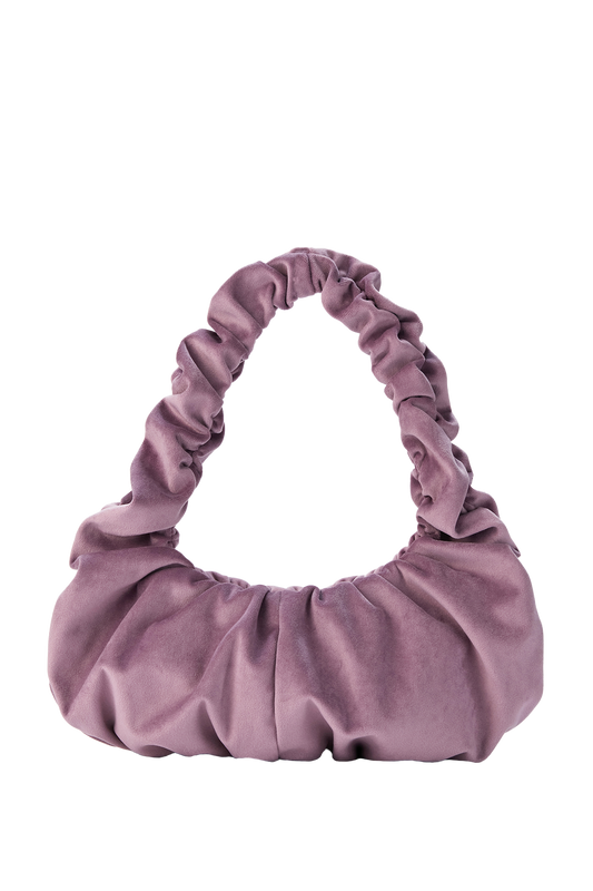 Velvet Croissant Hand Bag - Lilac