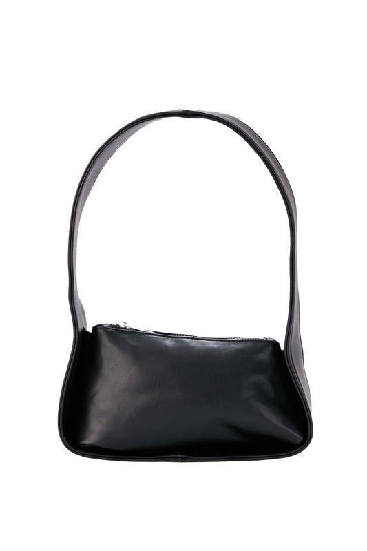 Push Lock Baguette Bag Minimalist Pleated Shoulder Strap Shoulder Bag