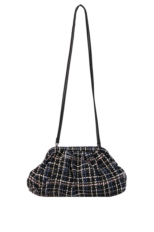Sac à bandoulière en tweed - Noir