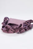 Frill Detail Velvet Shoulder Bag - Lilac
