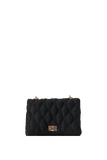 Sac bandoulière en satin matelassé recyclé - Noir