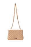 Quilted Plant Based Crossbody Bag - Nude
