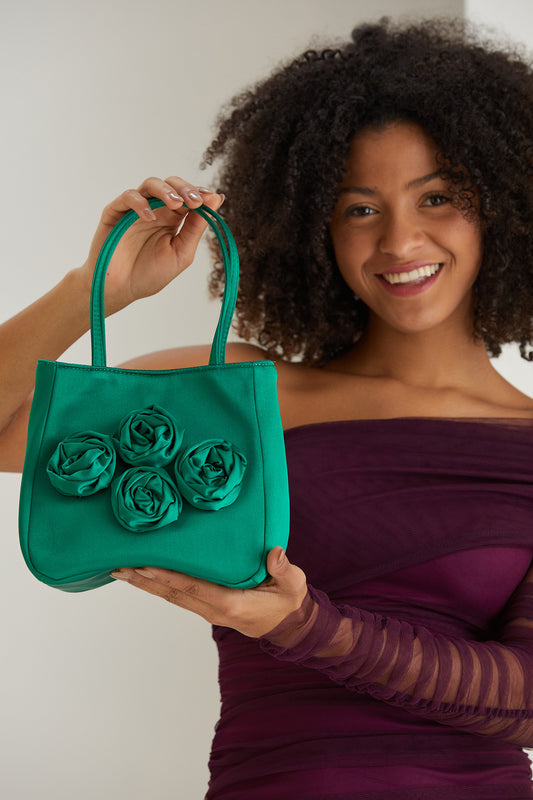 Floral Handbag - Green