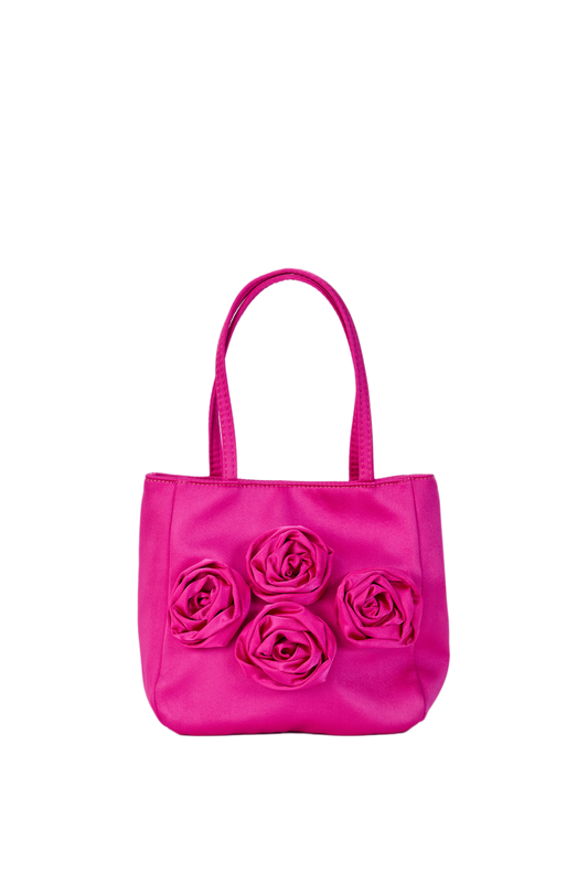 Geblümte Handtasche – Fuchsia Pink