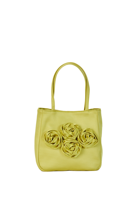 Floral Handbag - Lime Green