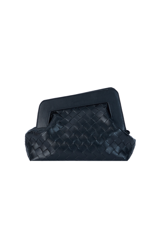 Asymmetrische Clutch-Tasche – Schwarz