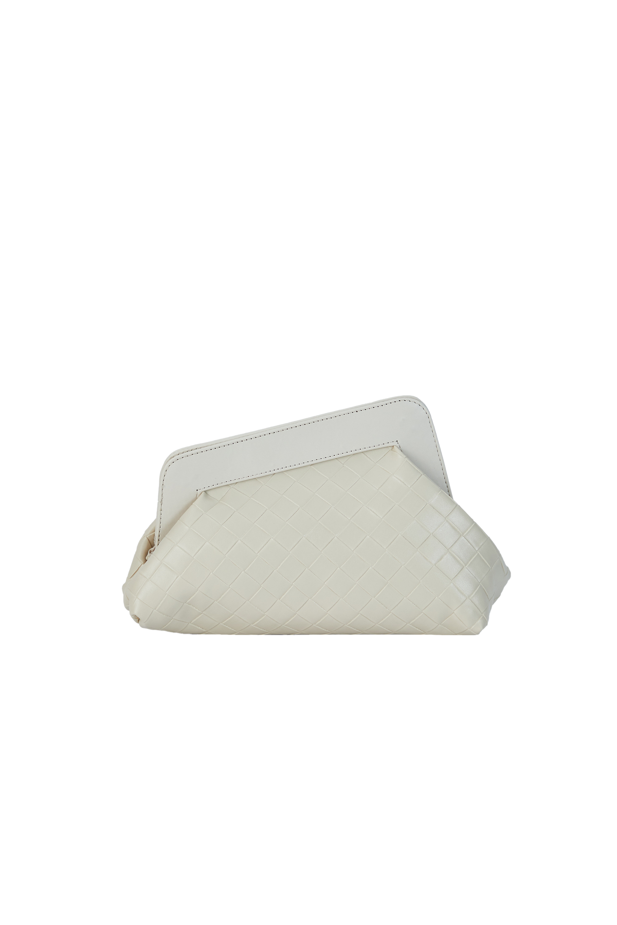 Asymmetrische Clutch-Tasche – Weiß