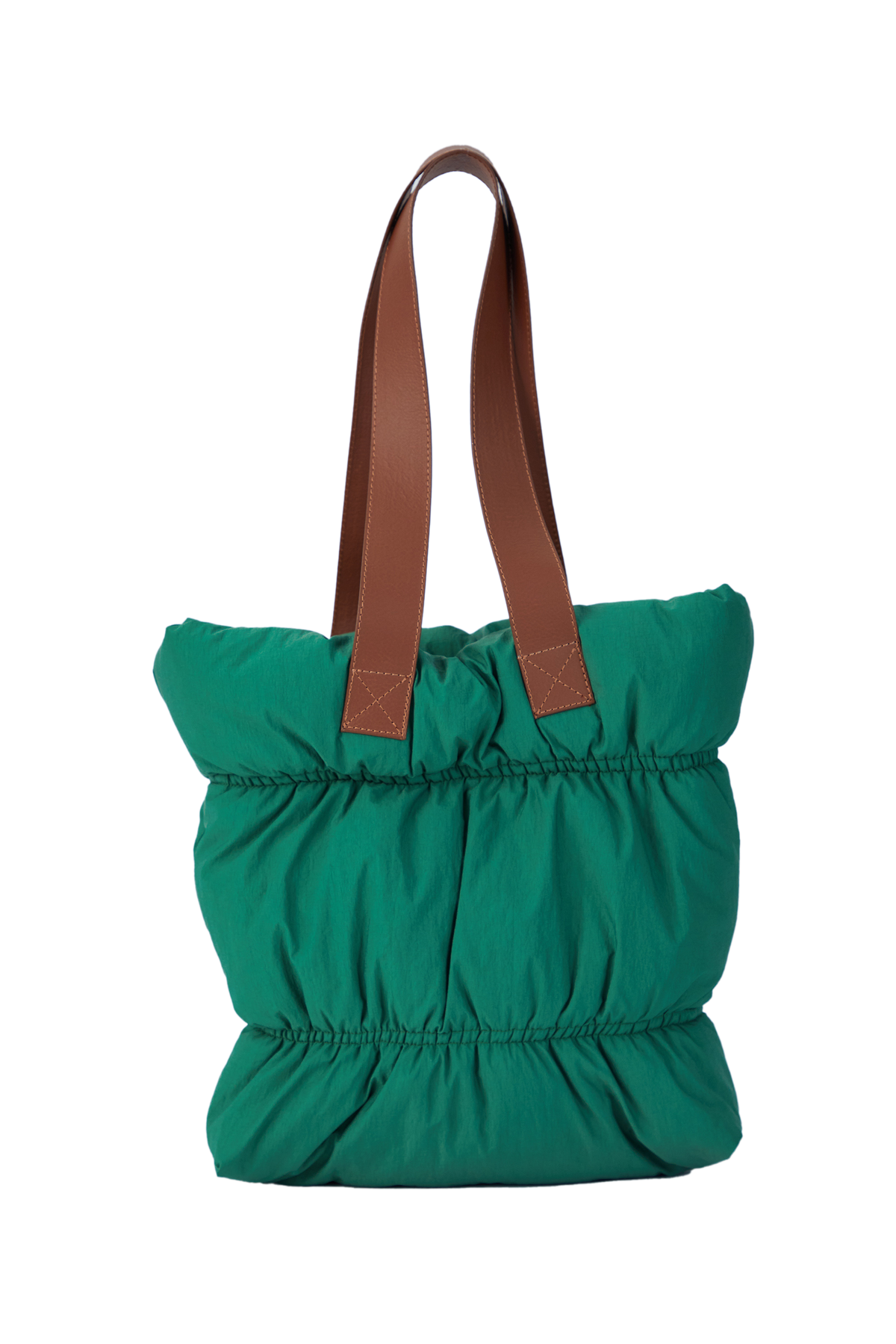 Gesteppte Puffy-Einkaufstasche – Grün