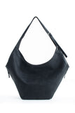Woven Vegan Leather Large Slouchy Hobo Bag – 2-Piece Set with Matching Clutch - Black
