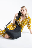 Woven Vegan Leather Large Slouchy Hobo Bag – 2-Piece Set with Matching Clutch - Black