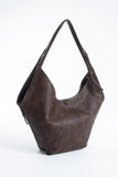 Woven Vegan Leather Large Slouchy Hobo Bag – 2-Piece Set with Matching Clutch - Brown