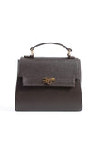 Pu Leather Top Handle Satchel Crossbody Bag - Brown