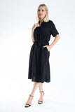 Womens Viscose Midi Shirt Dress