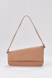 Asymmetric Pu Leather  Shoulder Bag - Nude
