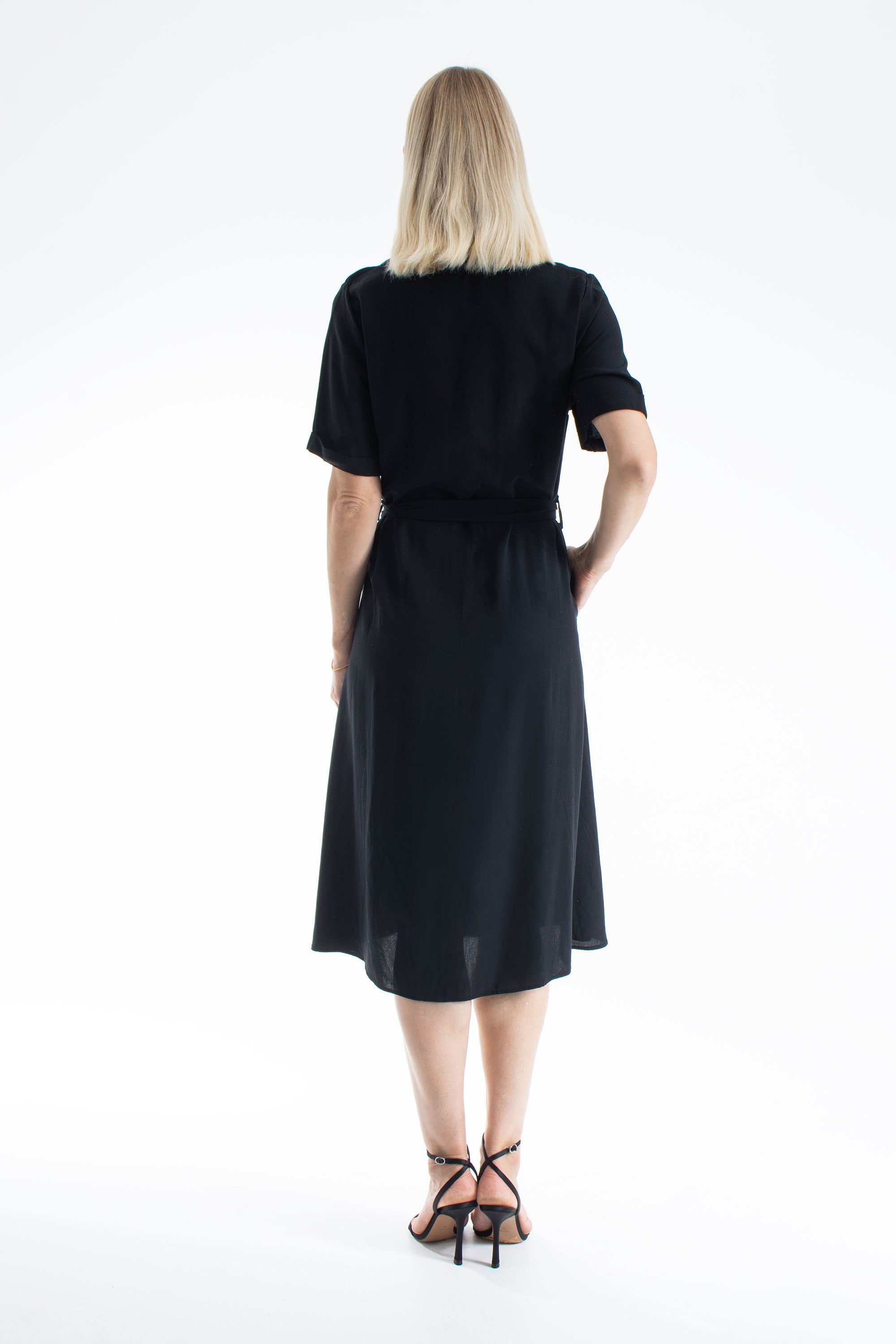 Womens Viscose Midi Shirt Dress