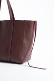 Pu Leather Weekend Bag - 2 Pcs Set - Burgundy