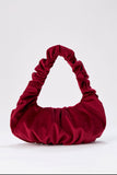 Pleated Shoulder Bag - Burgundy