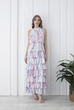 Womens Floral Tiered Maxi Dress